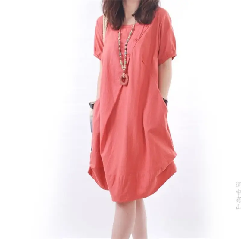 Korean Style Women's Large Loose Pleated Dress