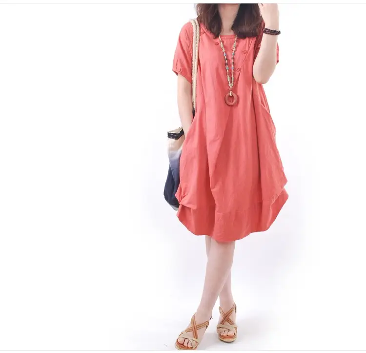 Korean Style Women's Large Loose Pleated Dress — feature 11