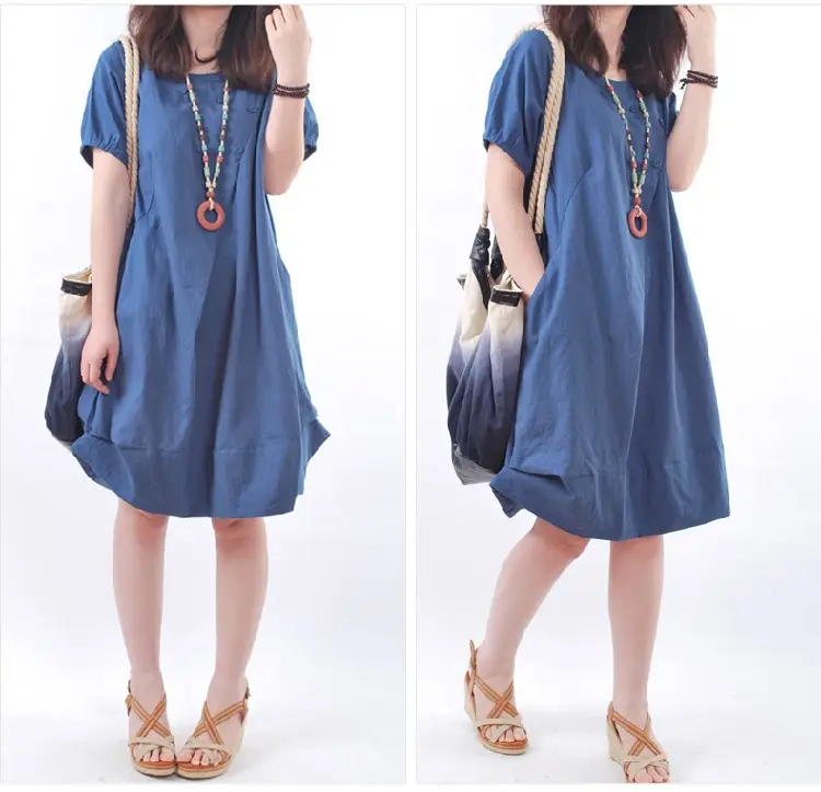 Korean Style Women's Large Loose Pleated Dress — feature 12