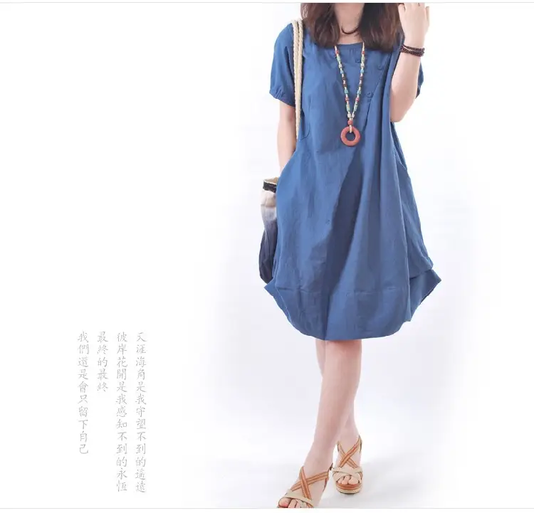 Korean Style Women's Large Loose Pleated Dress — feature 14