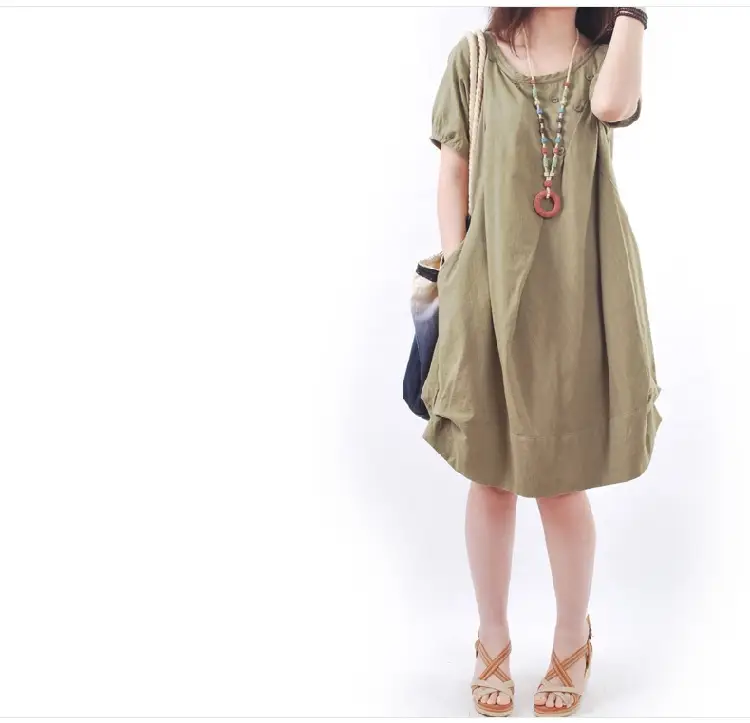 Korean Style Women's Large Loose Pleated Dress — feature 16