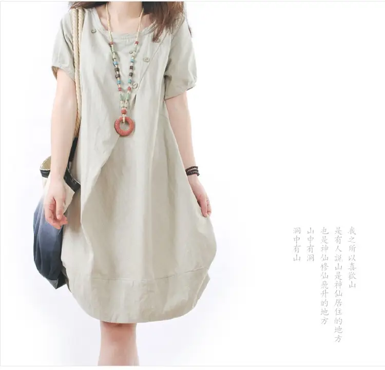 Korean Style Women's Large Loose Pleated Dress — feature 3