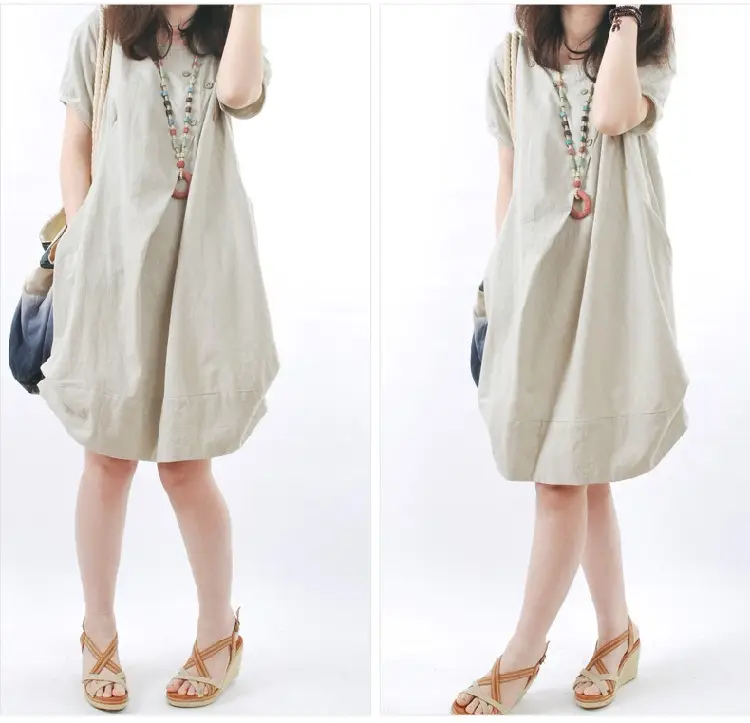 Korean Style Women's Large Loose Pleated Dress — feature 5