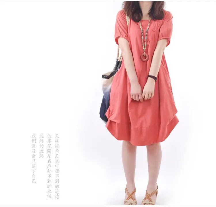 Korean Style Women's Large Loose Pleated Dress — feature 9