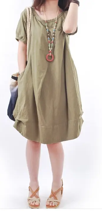 Korean Style Women's Large Loose Pleated Dress
