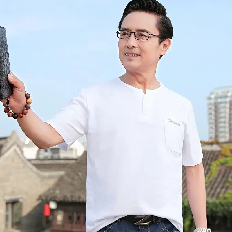 Men's Pure Cotton Short Sleeve T-Shirt White - Image 4