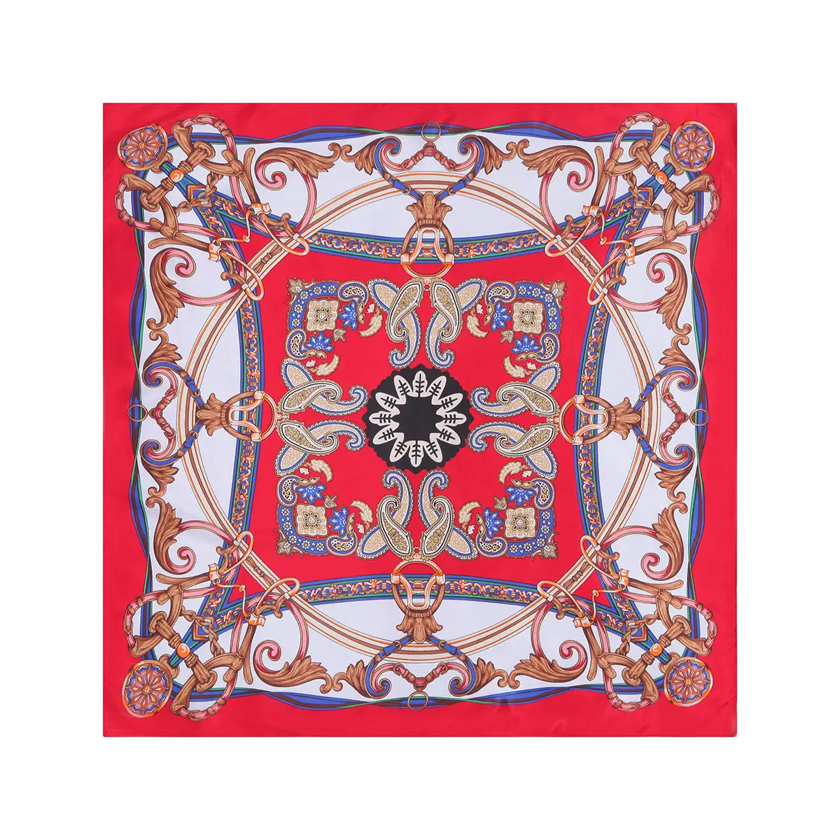 Gao He 90cm Vintage Pattern Silk Scarf for Women - Image 7