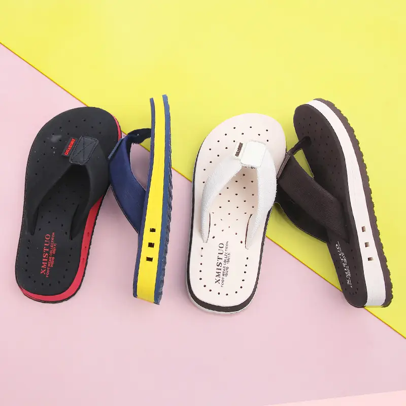 Children's Black Red Flip Flops Summer Sandals
