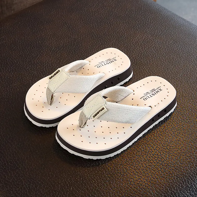 Children's Black Red Flip Flops Summer Sandals