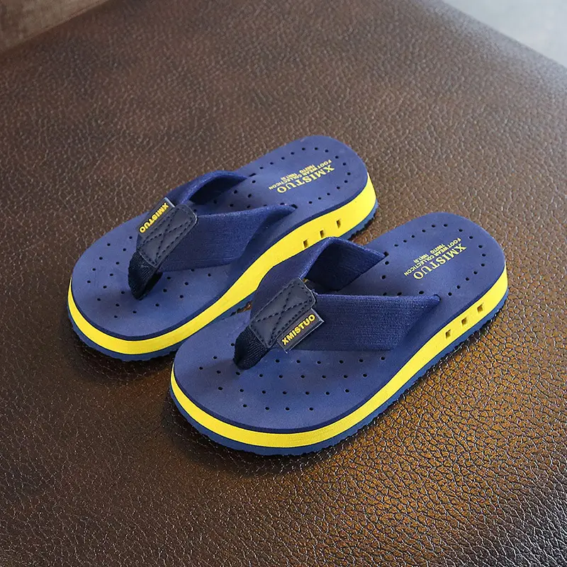 Children's Black Red Flip Flops Summer Sandals