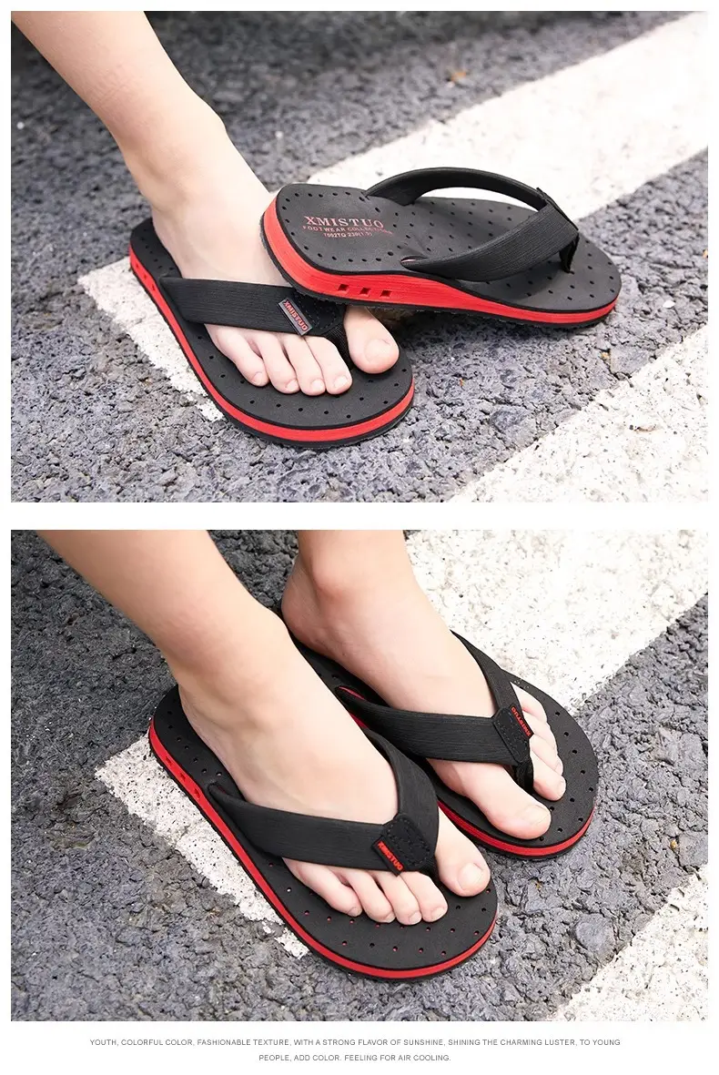 Children's Black Red Flip Flops Summer Sandals — feature 22