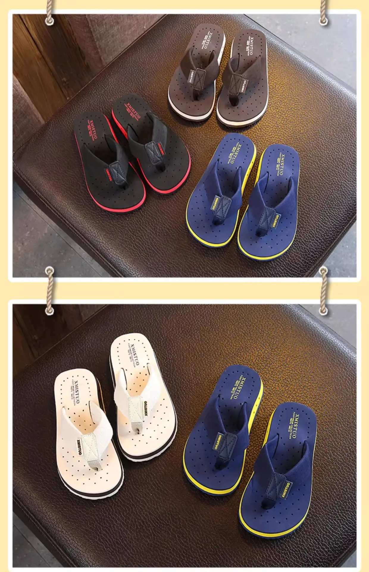 Children's Black Red Flip Flops Summer Sandals — feature 26