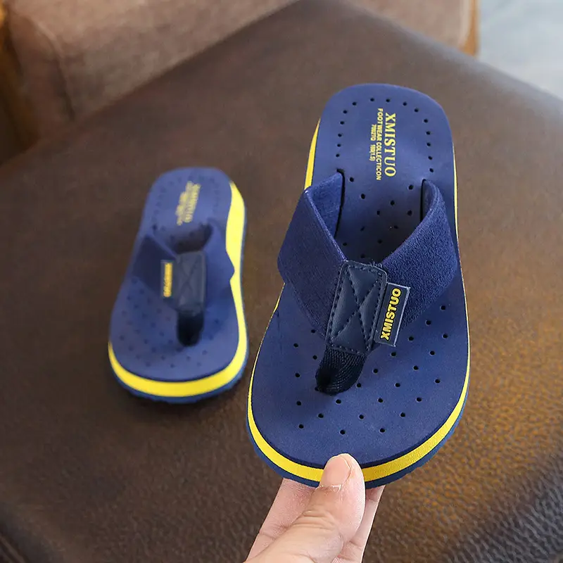 Children's Black Red Flip Flops Summer Sandals