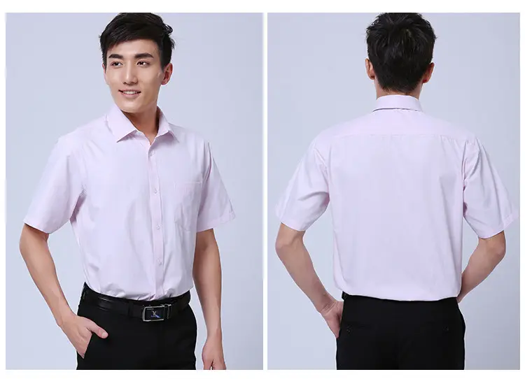 White Short-Sleeved Professional Shirt for Men Women Embroidered Logo — feature 16