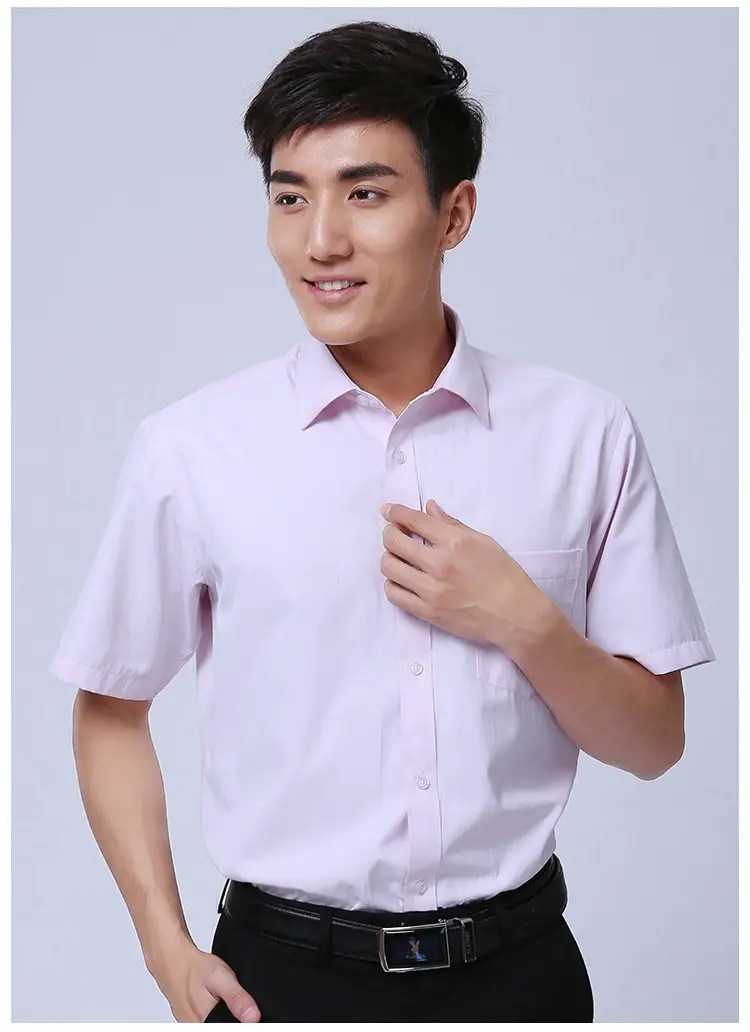 White Short-Sleeved Professional Shirt for Men Women Embroidered Logo — feature 21