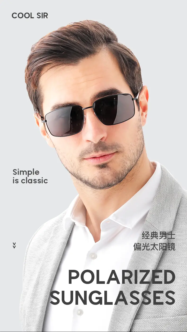 Men's Square Polarized Sunglasses 6120 — feature 2