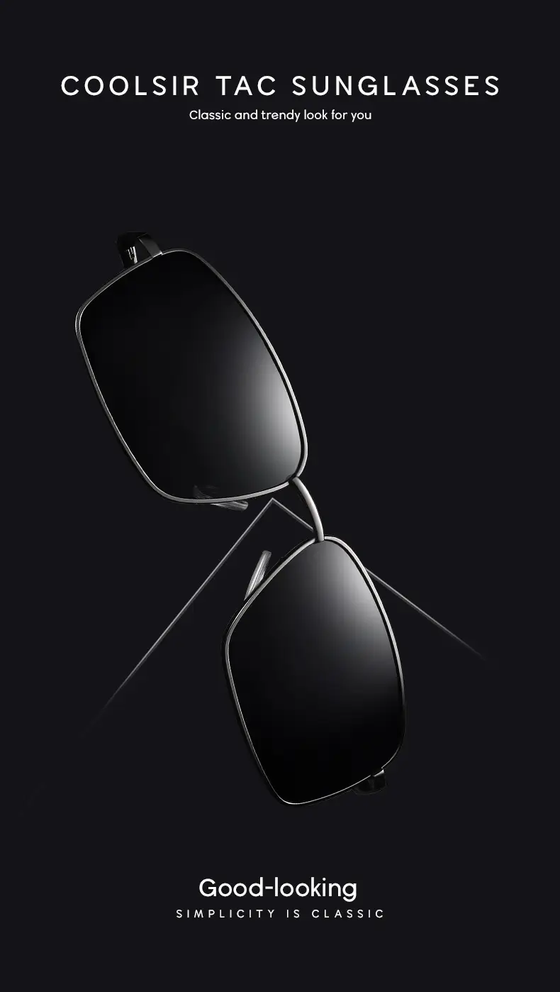 Men's Square Polarized Sunglasses 6120 — feature 3