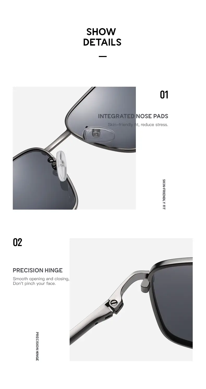 Men's Square Polarized Sunglasses 6120 — feature 6