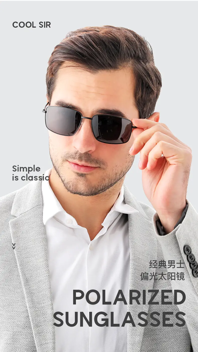 Men's Square Polarized Sunglasses 6120 — feature 8