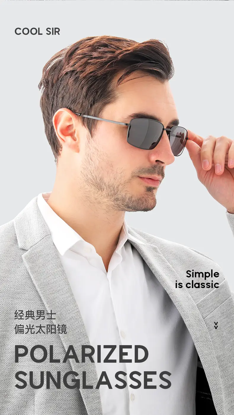 Men's Square Polarized Sunglasses 6120 — feature 9