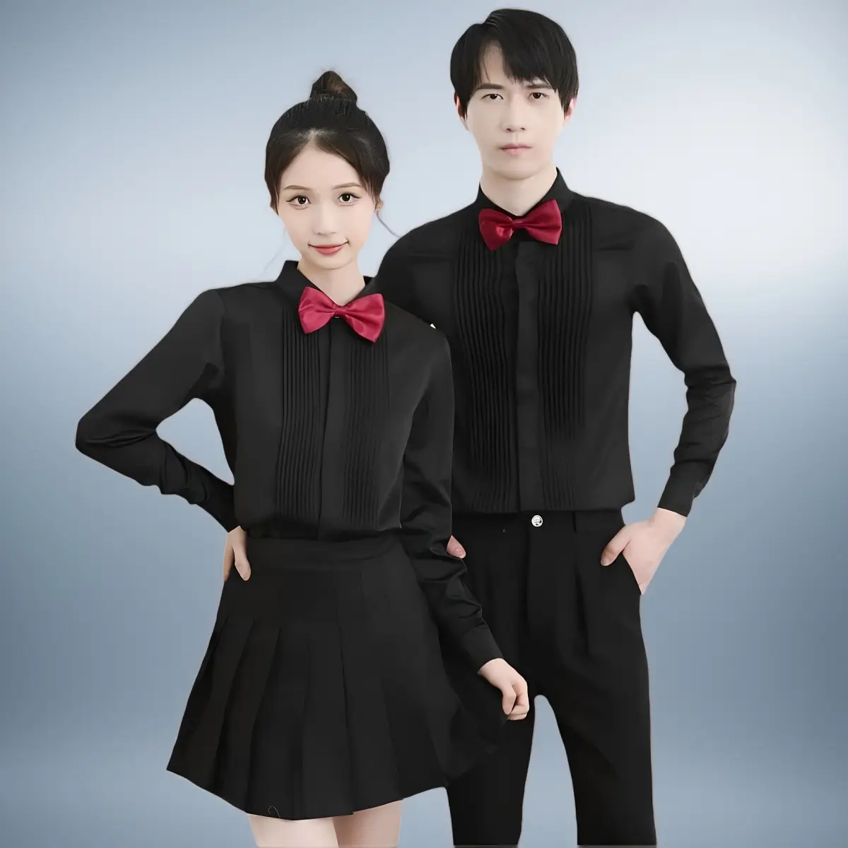 2025 New Male Student Long Sleeve Slim Black Cotton Shirt — feature 6