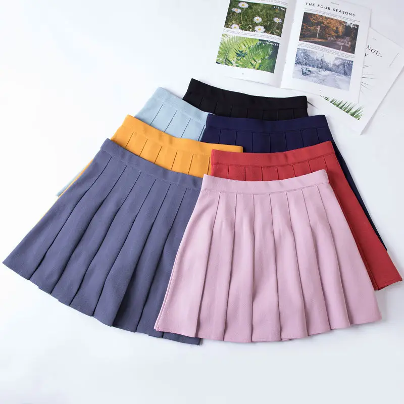 Black Pleated Skirt Set of 5 Elastic Waist - Image 11