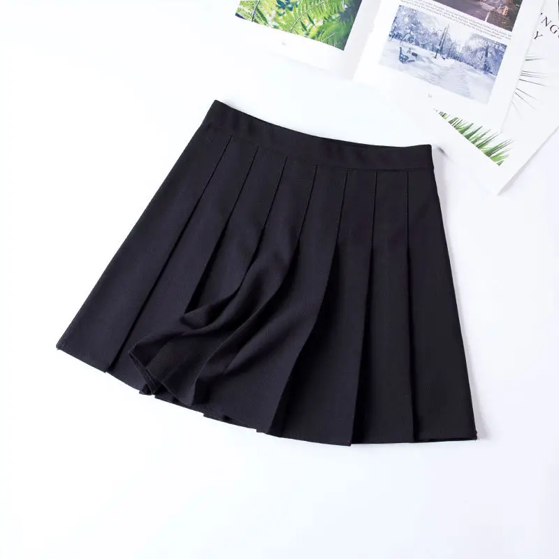 Black Pleated Skirt Set of 5 Elastic Waist - Image 3