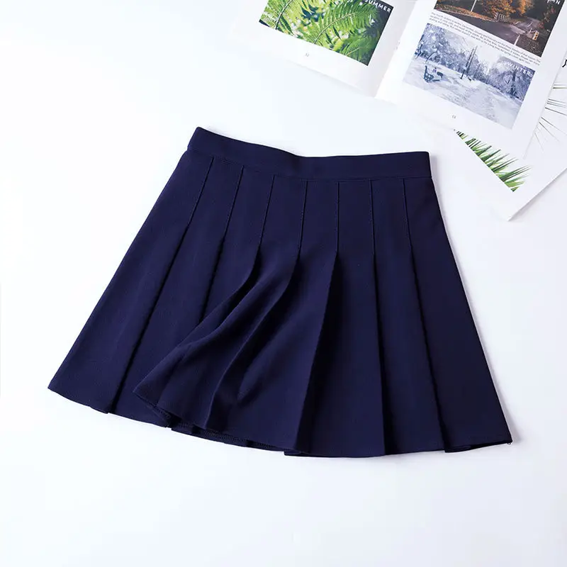Black Pleated Skirt Set of 5 Elastic Waist - Image 5
