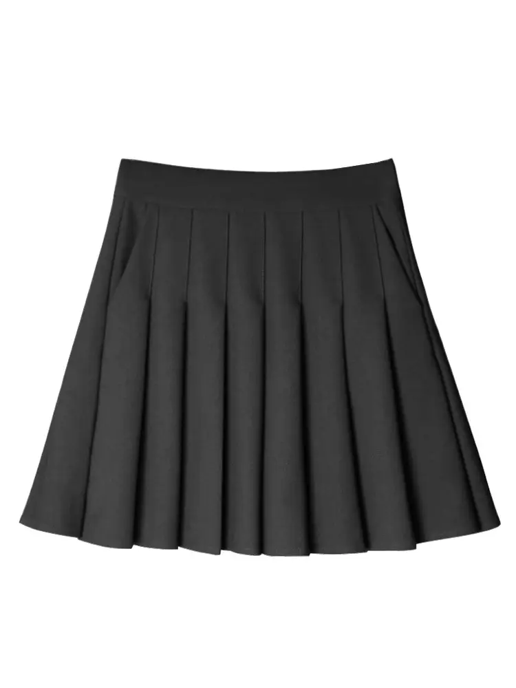 Black Pleated Skirt Set of 5 Elastic Waist - Image 7