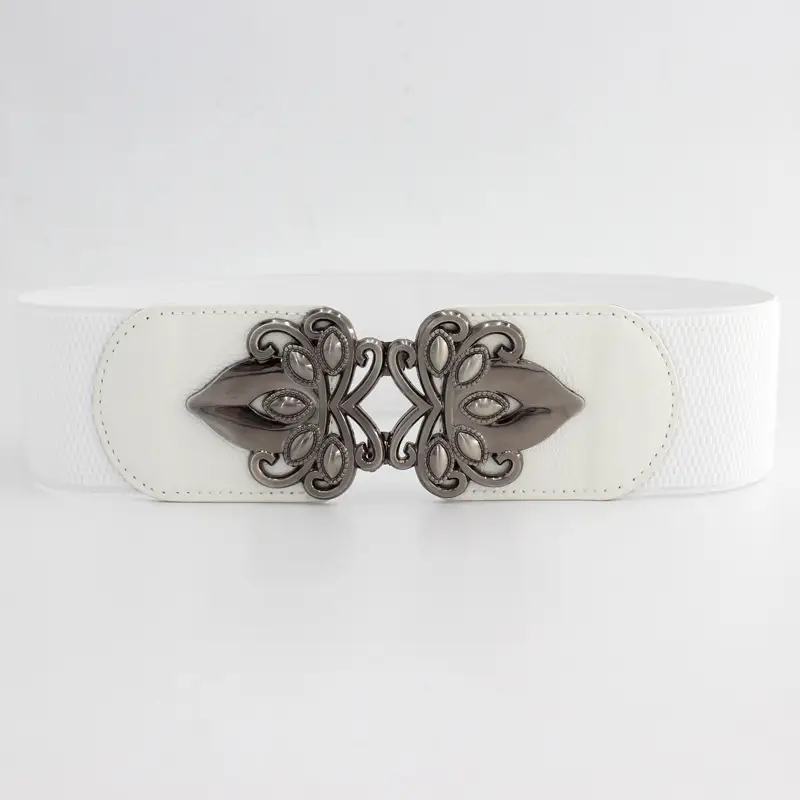 Vintage Flower Buckle Belt Red All-match Dress Decorative Tight Waist Women's Elastic Waist Seal Three Sizes