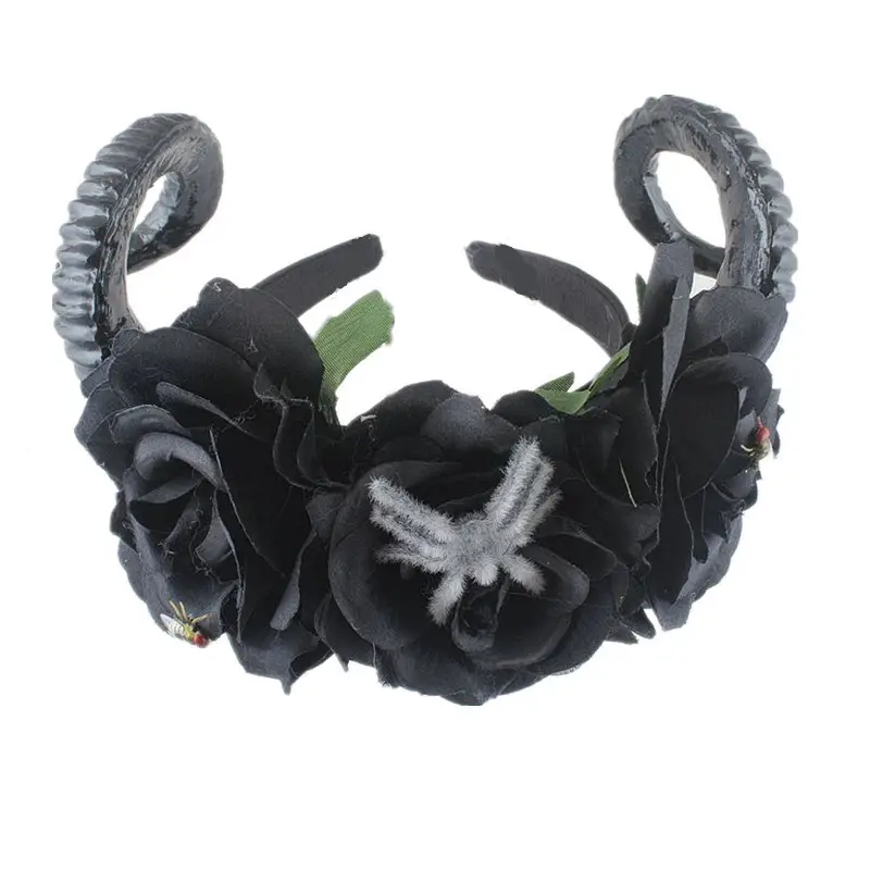Red Floral Skull Headband for Halloween Party — feature 25