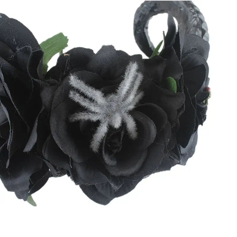 Red Floral Skull Headband for Halloween Party — feature 33
