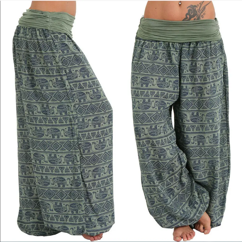 2020 Printed Wide-leg Pants Women Casual Harlan - Image 7