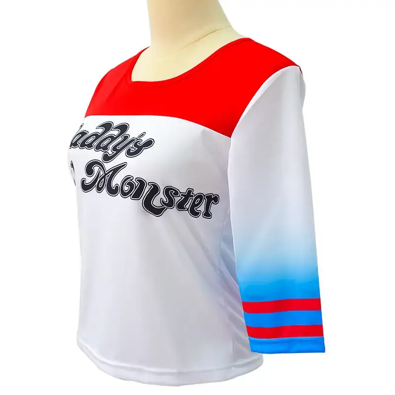 Harley Quinn Anime Cosplay Suit Red Blue Shorts - Image 10