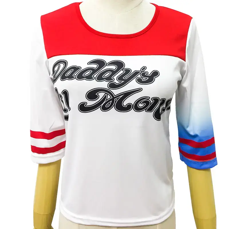 Harley Quinn Anime Cosplay Suit Red Blue Shorts - Image 11