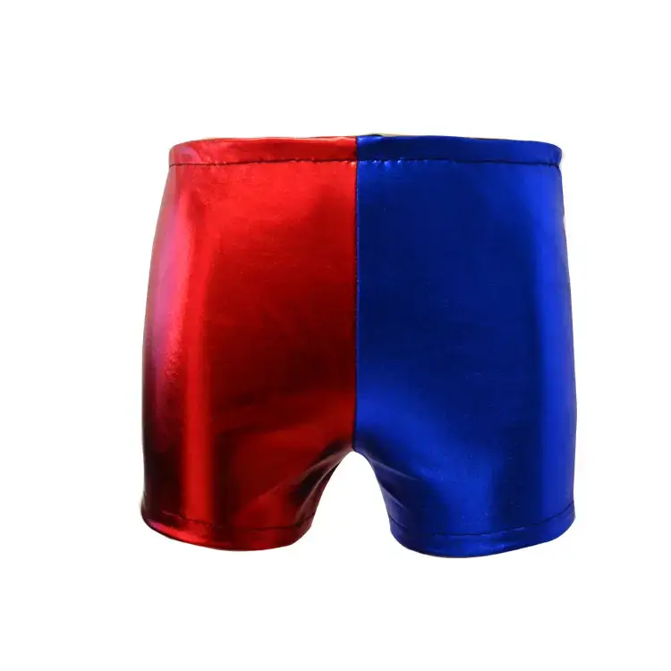 Harley Quinn Anime Cosplay Suit Red Blue Shorts - Image 2
