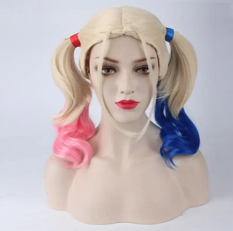 Harley Quinn Anime Cosplay Suit Red Blue Shorts - Image 4