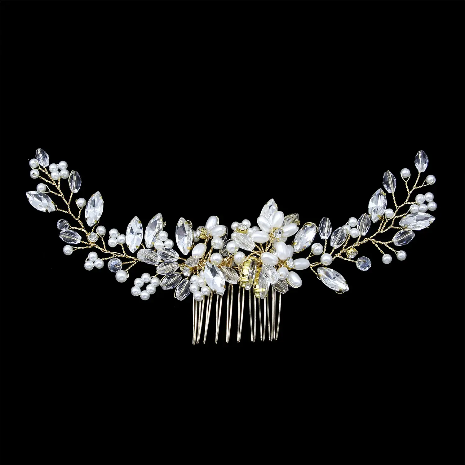 Crystal Pearl Hair Comb for Bridal Hair Accessories