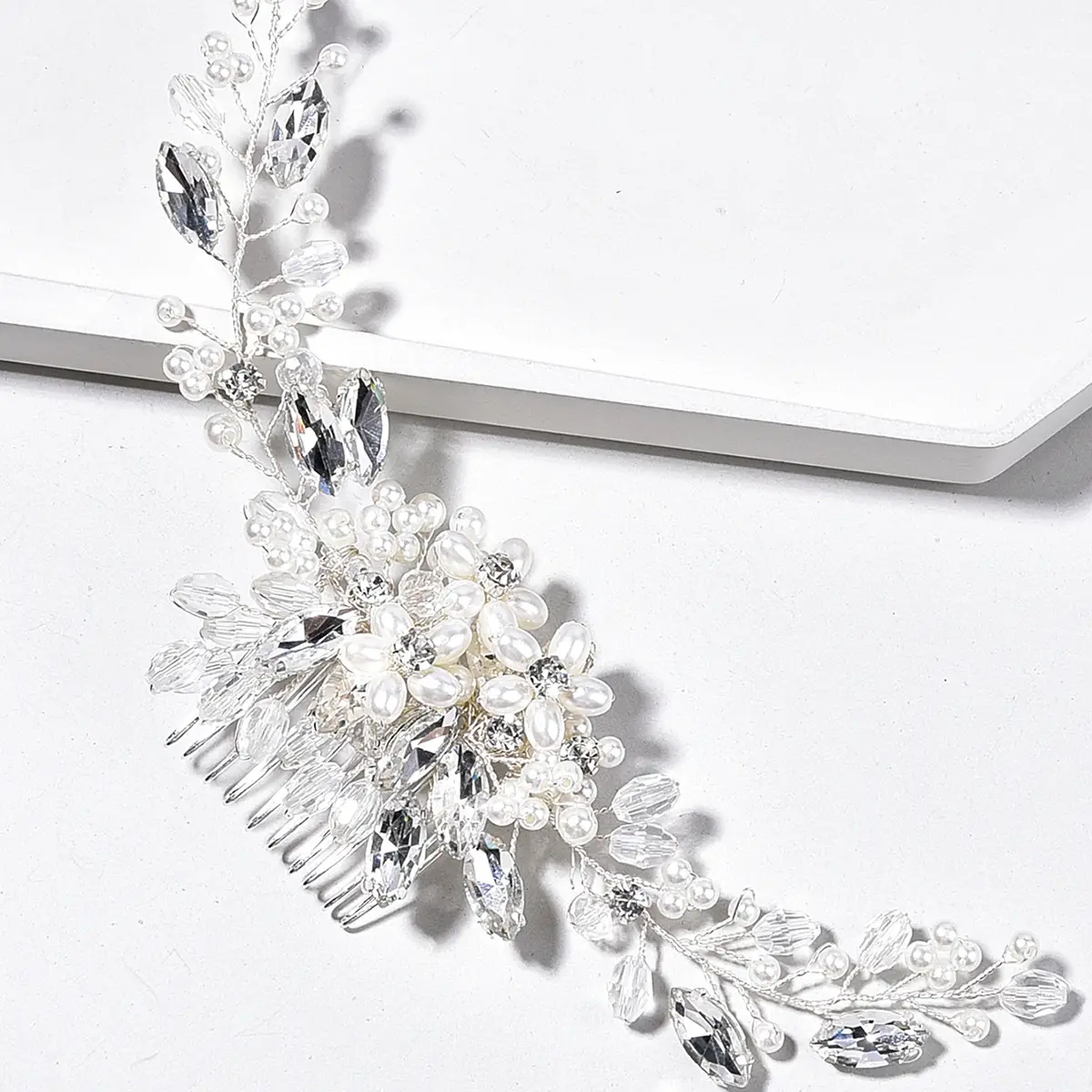 Crystal Pearl Hair Comb for Bridal Hair Accessories