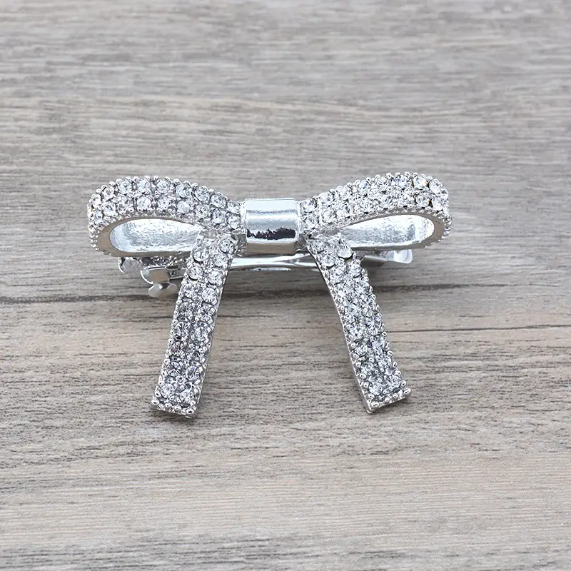 Gold Diamond Bow Hairpin for Women - Image 2
