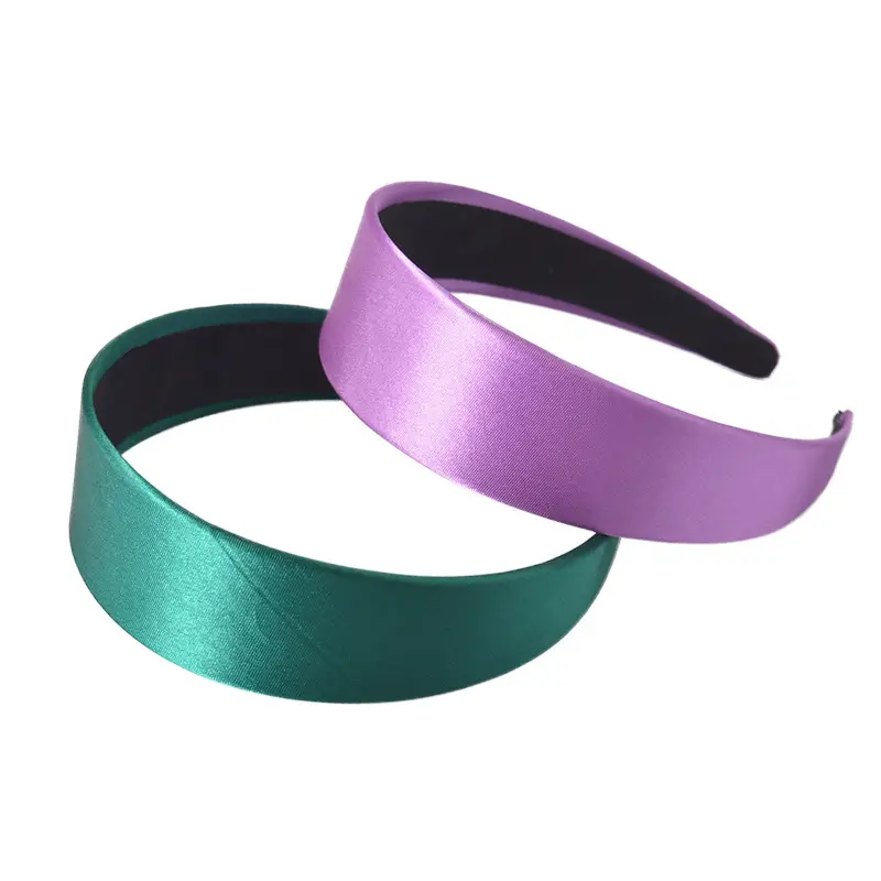Wide Brim Satin Headband Pink Women's Face Wash - Image 21