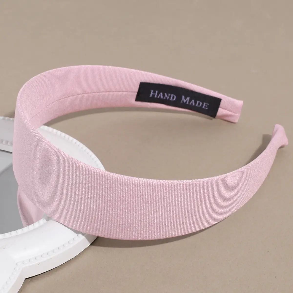 Wide Brim Satin Headband Pink Women's Face Wash - Image 10