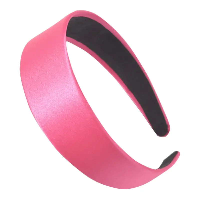 Wide Brim Satin Headband Pink Women's Face Wash - Image 4