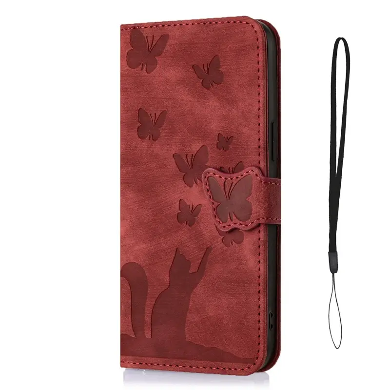 Butterfly Cat Leather Phone Case Apple 17