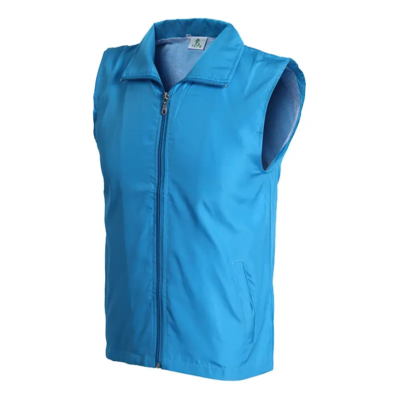 Men Sleeveless Vest Lapel Collar Yellow - Image 10