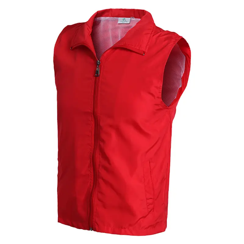 Men Sleeveless Vest Lapel Collar Yellow - Image 2