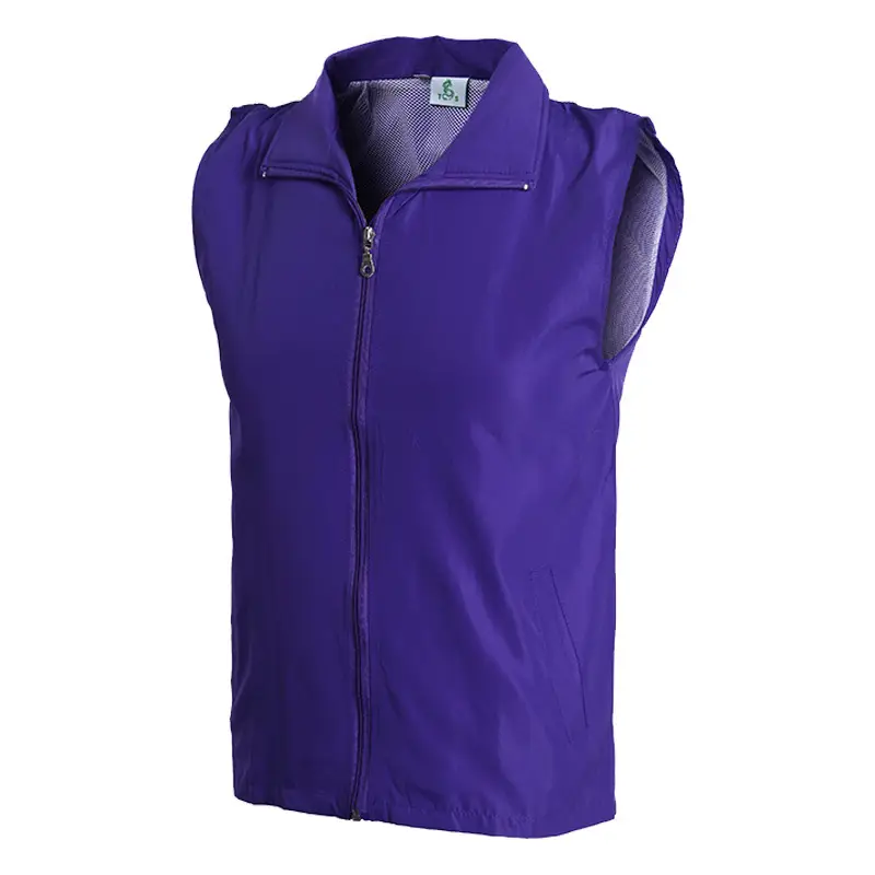 Men Sleeveless Vest Lapel Collar Yellow - Image 3