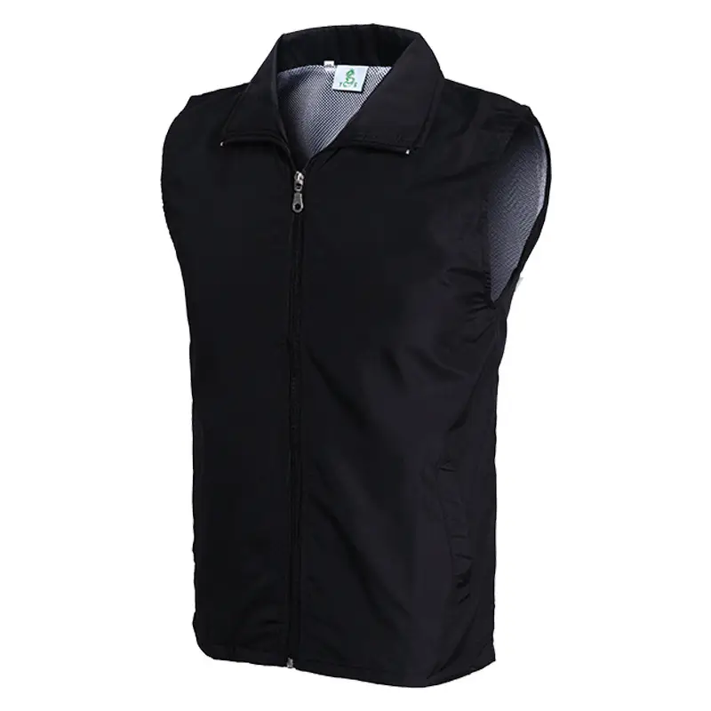 Men Sleeveless Vest Lapel Collar Yellow - Image 4