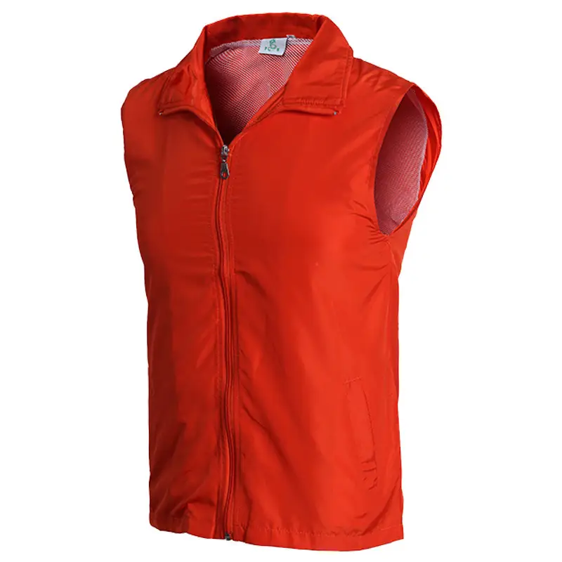 Men Sleeveless Vest Lapel Collar Yellow - Image 7