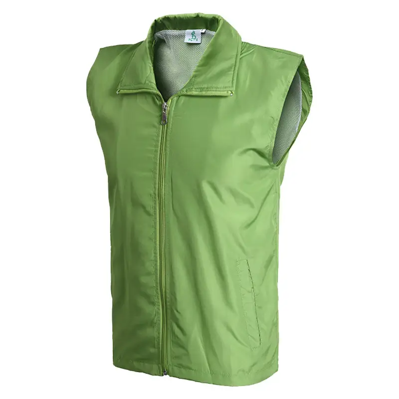Men Sleeveless Vest Lapel Collar Yellow - Image 8
